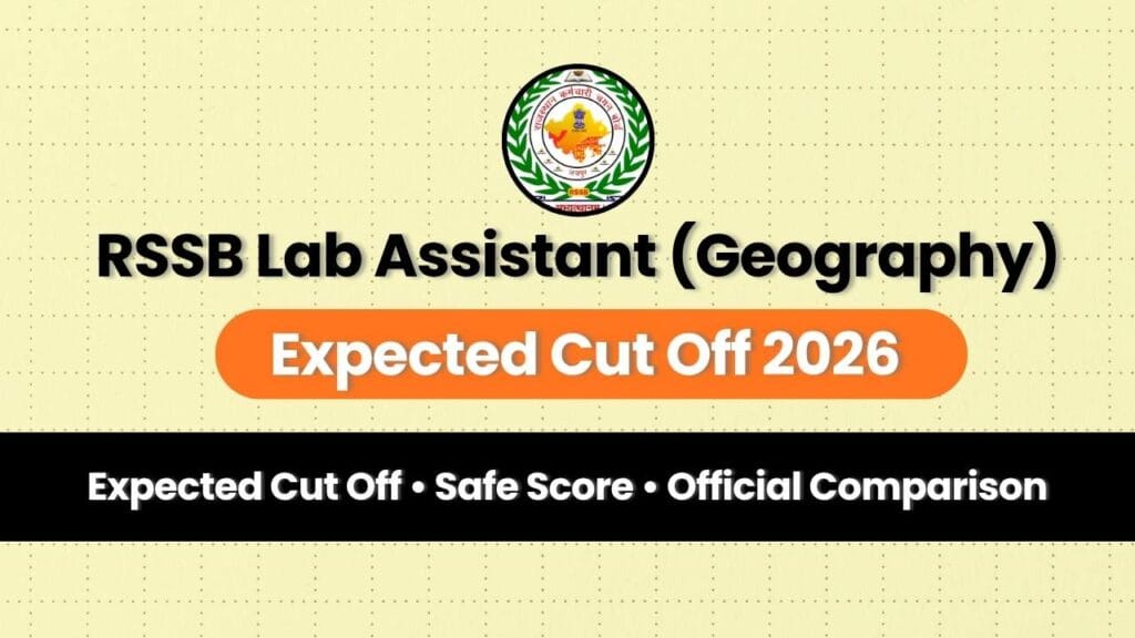 RSSB Lab Assistant Geography Expected Cut Off 2026 feature image with safe score and official comparison text
